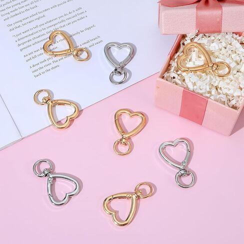 20 قطعة سلسلة مفاتيح على شكل قلب مجموعة مشابك معدنية فضية وذهبية على شكل قلب للمفاتيح خطاف مشبك سلسلة مفاتيح مشبك قوي لطيف زنبركي مشبك مشبك للسوار وحاملي بطاقات Handba مشغولات يدوية الصنع in Kuwait