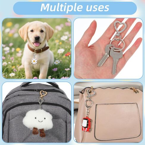 20 قطعة سلسلة مفاتيح على شكل قلب مجموعة مشابك معدنية فضية وذهبية على شكل قلب للمفاتيح خطاف مشبك سلسلة مفاتيح مشبك قوي لطيف زنبركي مشبك مشبك للسوار وحاملي بطاقات Handba مشغولات يدوية الصنع in Kuwait