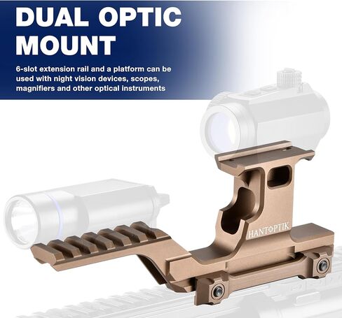 Hantoptik Tactical Group Type Mount, Combo Optic Riser Mount for Laser Night Vision, Red Dot Sight Scope, Holographic Sight, Magnifiers, Picatinny Rail Fast Riser Base Adapter Rail 21 mm in Kuwait