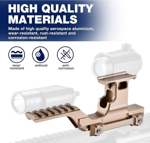 Hantoptik Tactical Group Type Mount, Combo Optic Riser Mount for Laser Night Vision, Red Dot Sight Scope, Holographic Sight, Magnifiers, Picatinny Rail Fast Riser Base Adapter Rail 21 mm in Kuwait