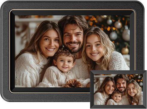 إطار صور رقمي - إطار صور رقمي واي فاي ذكي مقاس 10.1 بوصة من Frameo، وشاشة لمس IPS عالية الدقة 1280x800، ومساحة تخزين 32 جيجابايت، ومشاركة فورية عبر التطبيق، لأعياد الميلاد والتدفئة المنزلية والذكرى السنوية in Kuwait