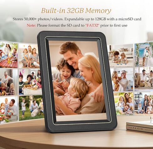 إطار صور رقمي - إطار صور رقمي واي فاي ذكي مقاس 10.1 بوصة من Frameo، وشاشة لمس IPS عالية الدقة 1280x800، ومساحة تخزين 32 جيجابايت، ومشاركة فورية عبر التطبيق، لأعياد الميلاد والتدفئة المنزلية والذكرى السنوية in Kuwait