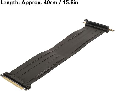 Pssopp PCIE 4.0 X16 Riser Cable, High Speed GPU Extension Cable for RTX3090 RTX3080ti RTX3080 and More 40cm Length EMI Shielded Compatible with X570 B550 Z690 Graphics Card in Saudi Arabia