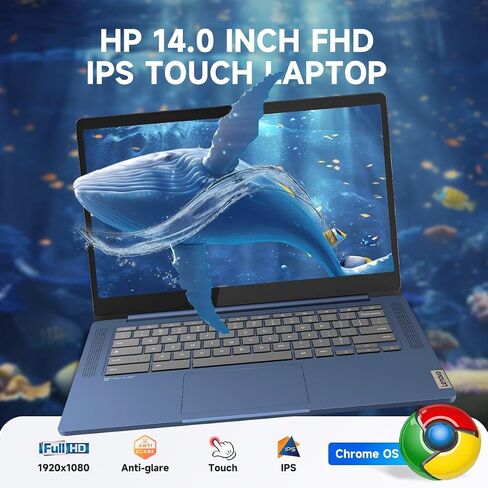 Lenovo IdeaPad Slim 3 Chromebook Laptop, 14'' FHD Touchscreen, 4GB RAM, 64GB eMMC + 256GB Micro SD, MediaTek Kompanio 520, Lightweight Chromebook for Business & Students, w/Accessories in Saudi Arabia