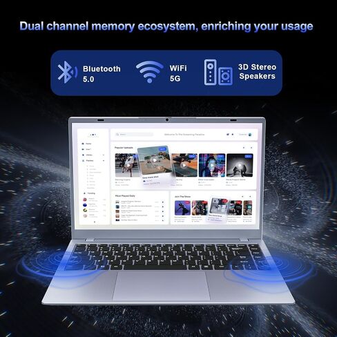 2025 Silver Laptop, Pentium Gold 6500Y Processor(Up to 3.4GHz),8GB RAM 256GB SSD,14 Inch FHD IPS Display, 5000mAh Battery,Type-C,Portable Laptops Computer for Business Office Home in Saudi Arabia