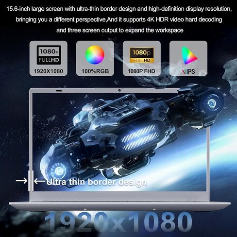 2025 Silver Laptop, Pentium Gold 6500Y Processor(Up to 3.4GHz),8GB RAM 256GB SSD,14 Inch FHD IPS Display, 5000mAh Battery,Type-C,Portable Laptops Computer for Business Office Home in Saudi Arabia