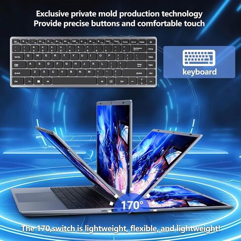 2025 Silver Laptop, Pentium Gold 6500Y Processor(Up to 3.4GHz),8GB RAM 256GB SSD,14 Inch FHD IPS Display, 5000mAh Battery,Type-C,Portable Laptops Computer for Business Office Home in Saudi Arabia