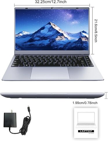 2025 Silver Laptop, Pentium Gold 6500Y Processor(Up to 3.4GHz),8GB RAM 256GB SSD,14 Inch FHD IPS Display, 5000mAh Battery,Type-C,Portable Laptops Computer for Business Office Home in Saudi Arabia