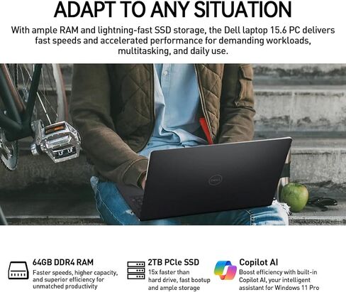 Dell Inspiron 15 3000 Touchscreen Laptop Computer, 15.6" FHD IPS Touch Screen Business Laptop PC, 13th Gen Intel Core i5 (10-Cores), Windows 11 Pro | 10-Key | 64GB RAM 2TB SSD in Saudi Arabia