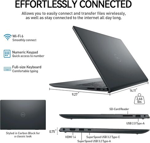Dell Inspiron 15 3000 Touchscreen Laptop Computer, 15.6" FHD IPS Touch Screen Business Laptop PC, 13th Gen Intel Core i5 (10-Cores), Windows 11 Pro | 10-Key | 64GB RAM 2TB SSD in Saudi Arabia