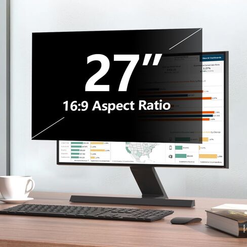 【2 Pack】 27 inch Privacy Screen Filter for Computer Monitor, 16:9 Widescreen, Anti-Glare Panel, Desktop PC in Saudi Arabia
