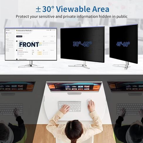 24 Inch Computer Privacy Screen Filter for Widescreen Monitor with 16:9 Aspect Ratio, Anti-Glare, Anti-Scratch Protector in Saudi Arabia