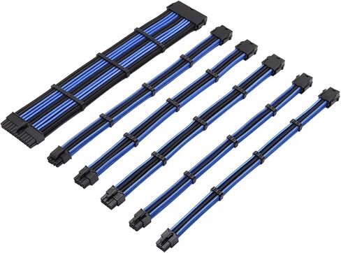 6 Pack Braided ATX Sleeved Cable Extension Kit for Power Supply Cable Kit, PSU Connectors, 24 Pin, 8 Pin, 6 Pin 4 + 4 Pin(Red) in Saudi Arabia