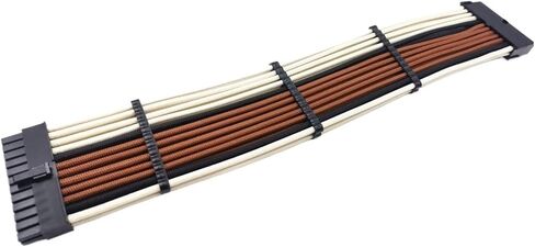 طقم كابل PSU ذو أكمام تمديد أساسية باللون البني اللوحة الأم ATX 24Pin CPU 8Pin 4+4 Pin PCIE GPU 8 Pin 6+2 Pin كابل الطاقة (24Pin ATX Cable) in Saudi Arabia
