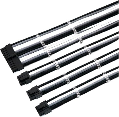 PC PSU Extension Cable Kit 1x24Pin, 1x4+4(8Pin) CPU, 2xPCIE 6+2P GPU Premium Basic PSU Extension Cable Set(20cm,Customized) in Saudi Arabia