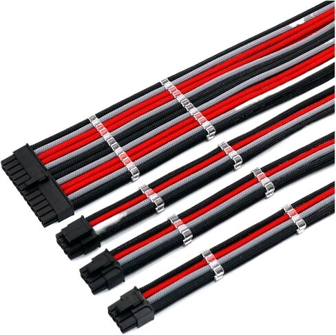 PC PSU Extension Cable Kit 1x24Pin, 1x4+4(8Pin) CPU, 2xPCIE 6+2P GPU Premium Basic PSU Extension Cable Set(20cm,Customized) in Saudi Arabia