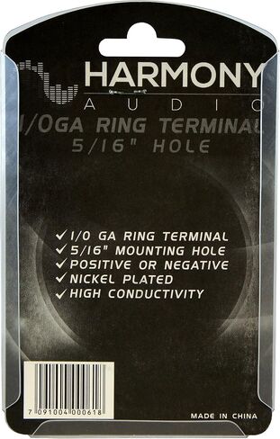 Harmony Audio HA-RT0 Car Stereo Power/Ground 1/0 Gauge 5/16" Ring Terminal Pair in Saudi Arabia