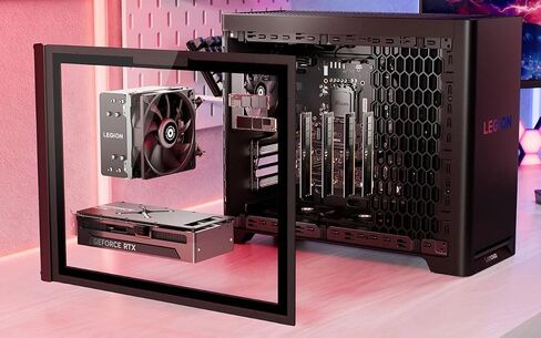 Lenovo 2025 Legion Tower 5 - T5 30AGB10 كمبيوتر ألعاب يعمل بالذكاء الاصطناعي مع معالج AMD Ryzen 7 7800X3D، وضمان 3 سنوات، ورسومات NVIDIA GeForce RTX 5070 Ti 16GB GDDR7، وذاكرة 32 جيجابايت، و1 تيرابايت SSD in Kuwait