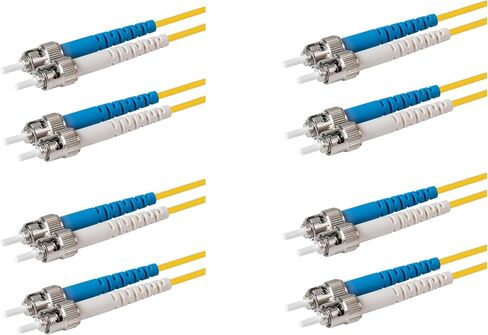 كابل SpeedyFiberTX 1-Pack 10 Feet ST/U إلى ST/U من الألياف الضوئية، أحذية زرقاء وبيضاء، ألياف بصرية Corning SMF-28 Ultra أحادية الوضع 9/125um، سترة كابل OFNR باللون الأصفر المزدوج in Saudi Arabia
