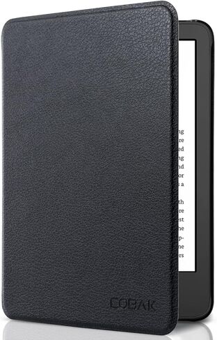 CoBak Case for All New 6 Inch E-Reader 2024 and 2022 (11 Generation) - PU Leather Smart Cover, Auto Sleep and Wake, not Compatible with Kobo Clara.Black Pebbled in Saudi Arabia
