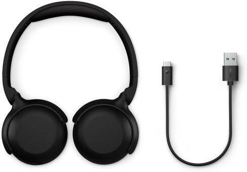 Philips H2209 Wireless Headphones,On-Ear Bluetooth Headphones, Dynamic Bass, Sound Signature,Clear Call,25H Battery Life,Fast Charging,Soft Ear Cups,Bluetooth 5.4,Compact Design,Light,Matte Black in Saudi Arabia