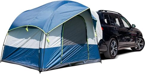 Universal SUV Camping Tent - Up to 8-Person Sleeping Capacity, Includes Rainfly and Storage Bag - Car Tailgate Glamping Tent - 8'W x 8'L x 7.2'H Gray and Blue in Saudi Arabia