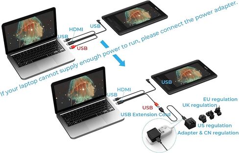 XP-PEN Artist12 11.6 Inch FHD Drawing Monitor Pen Display & XPPen Digital Drawing Glove - Two-Finger Artist Glove with Cute Cat Print in Saudi Arabia