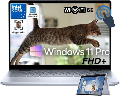 Dell Inspiron 14 2-in-1 Laptop for Business and Student | 14" FHD+ Touchscreen Display | Intel 10-Core 5 120U | Fingerprint | Backlit Keyboard | Wi-Fi 6E | Windows 11 Pro | 32GB RAM | 2TB SSD in Saudi Arabia