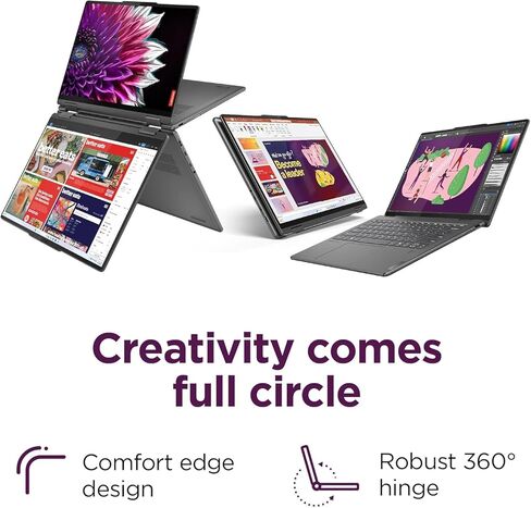 Lenovo Yoga 7i 16" FHD+ 2-in-1 Touchscreen Laptop ( Intel Ultra 7 155U (> i7-1355U), 16GB DDR5, 1TB SSD, Pen) For Business, Creator, Designer, Backlit, FP, IR Webcam, Thunderbolt 4, Win 11 Pro, AI PC in Kuwait