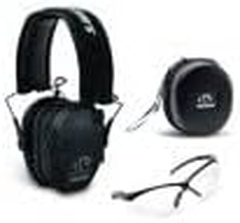 Walker's Razor Slim Electronic Muff with Case and Shooting Glasses (Black) Bundle (3 Items in Saudi Arabia