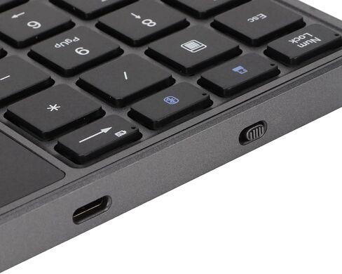 لوحة مفاتيح رقمية، BT5.0 و2.4G 22 مفتاح لوحة مفاتيح رقمية لاسلكية مع واجهة من النوع C وشاشة تعمل باللمس لوحة أرقام لاسلكية محمولة التوصيل والتشغيل (رمادي) in Saudi Arabia