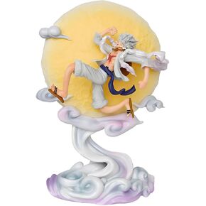 Anime Style Moon Lamp with Cloud Base – Action Pose Decorative LED Night Light for Collectors and Gamers, Warm Yellow Glow in Saudi Arabia
