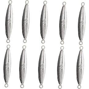 10PCS Fishing Weights Torpedo Sinkers Inline Trolling Sinkers Weights Kit Fishing Sinkers Catfishing Sinkers Saltwater Fishing Torpedo Weights Double Ring Sinkers - 1oz(30g) in Kuwait