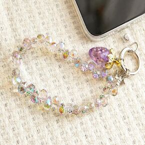 Sparkling Beaded Phone Charm, Detachable Anti Theft Cell Phone Lanyard Hands-Free Wrist Strap, Phone Chain Wristlet for Women in Saudi Arabia