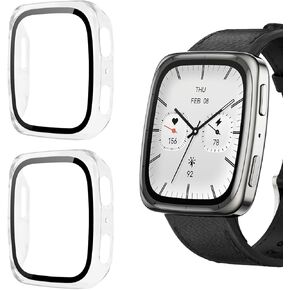 عبوتان لحافظة حماية شاشة الساعة الذكية Amazfit Active 2 Square [تغطية كاملة]، حماية صلبة رفيعة للغاية من البولي كربونات مع طبقة مقسى مدمجة، مضادة للخدش وحساسة اللمس (شفاف) in Kuwait