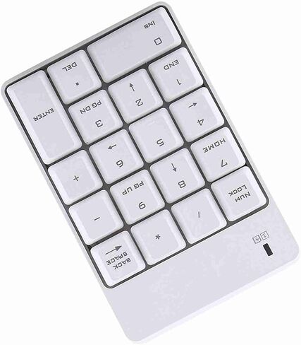 لوحة مفاتيح رقمية 2.4 جيجا، 18 مفتاح لوحة مفاتيح رقمية لاسلكية USB Numpad لوحة أرقام لاسلكية محمولة للكمبيوتر المحمول والكمبيوتر المحمول (أبيض) in Saudi Arabia