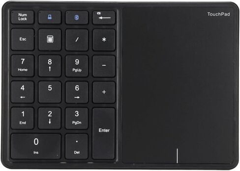 لوحة مفاتيح رقمية، BT5.0 و2.4G 22 مفتاح لوحة مفاتيح رقمية لاسلكية مع واجهة من النوع C وشاشة تعمل باللمس لوحة أرقام لاسلكية محمولة التوصيل والتشغيل (رمادي) in Kuwait
