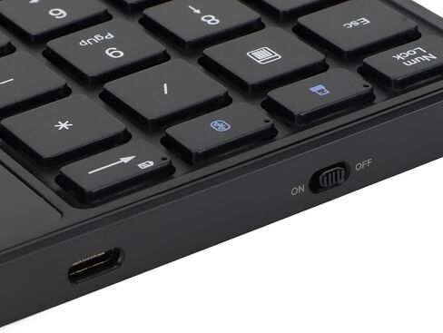 لوحة مفاتيح رقمية، BT5.0 و2.4G 22 مفتاح لوحة مفاتيح رقمية لاسلكية مع واجهة من النوع C وشاشة تعمل باللمس لوحة أرقام لاسلكية محمولة التوصيل والتشغيل (رمادي) in Kuwait