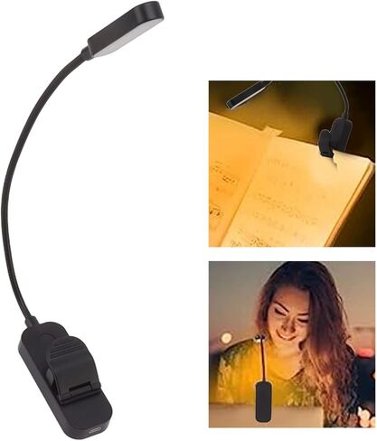 Book Reading Light Clip LED Lamp USB Rechargeable 3 Brightness Stepless Dimming 8 LEDs Eye Care Sleep Aid Portable for Readers Kids Travel People Studying in Saudi Arabia