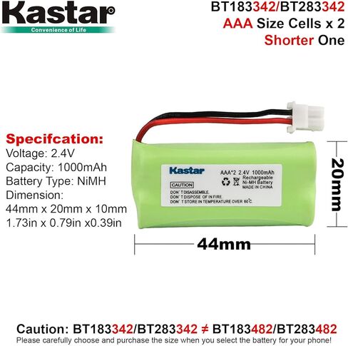 Kastar 2-Pack Battery Replacement for American Telecom E30021CL E30022CL E30023CL E30025CL LH070-2A43C2BRML1P, Dantona BATT-E30025CL BATTE30025CL, Empire CPH-515J CPH515J in Saudi Arabia