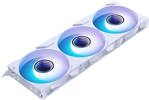 Phanteks M25-120 Gen2 Reversed Blade Triple Pack, 3X 120mm ARGB High Performance Cooling Fans, Daisy-Chain Unified Fan Frame, Infinity Mirror hub, Single Cable Connection, White in Saudi Arabia