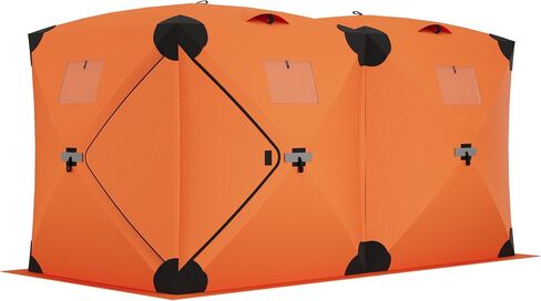 Insulated Pop Up Ice Fishing Tent for 4-6 People, Portable Ice Fishing Shelter with Air Vents, PVC Window & Door, 210D Quilted Oxford Fabric, Easy Setup Winter Tent in Saudi Arabia