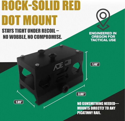 Ade Advanced Optics Absolute Cowitness Riser High Mount – CNC Machined Aluminum with Trapezoid Cuts – Compatible with Holosun HS407C/HS507C/HS508T, Trijicon RMR Red Dot Sight – Matte Black in Saudi Arabia