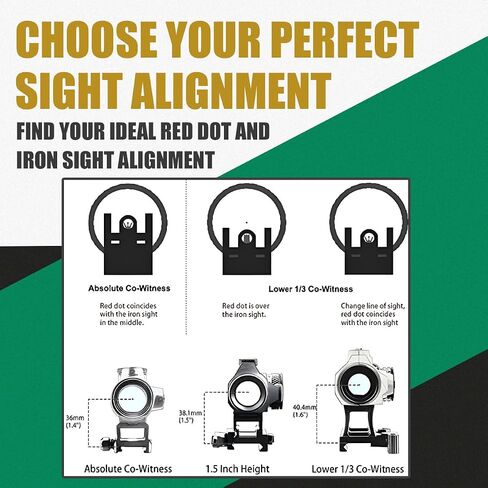 Ade Advanced Optics Absolute Cowitness Riser High Mount – CNC Machined Aluminum with Trapezoid Cuts – Compatible with Holosun HS407C/HS507C/HS508T, Trijicon RMR Red Dot Sight – Matte Black in Saudi Arabia