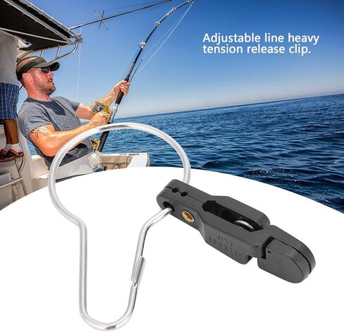 Snap Release Clip with Ring Fishing Board Snap Outrigger Clip Tension Adjustable Line Heavy for Saltwater Saltwater Freshwater Black in Saudi Arabia