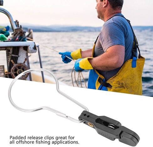 Snap Release Clip with Ring Fishing Board Snap Outrigger Clip Tension Adjustable Line Heavy for Saltwater Saltwater Freshwater Black in Saudi Arabia