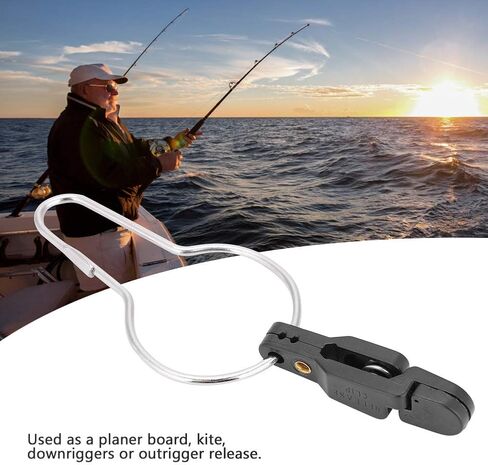 Snap Release Clip with Ring Fishing Board Snap Outrigger Clip Tension Adjustable Line Heavy for Saltwater Saltwater Freshwater Black in Saudi Arabia