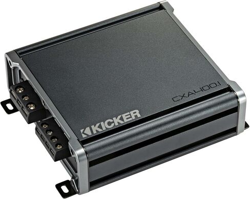 Kicker 46CXA4001 400W CX Series Mono Class D Subwoofer Amplifier + SoundBox SCAP2D 2.5F Digital Capacitor Bundle – One‑Ohm Stable, 12dB Crossover, KickEQ Bass Boost, 2500W Peak in Saudi Arabia
