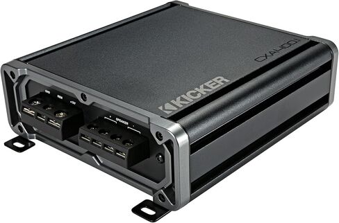 Kicker 46CXA4001 400W CX Series Mono Class D Subwoofer Amplifier + SoundBox SCAP2D 2.5F Digital Capacitor Bundle – One‑Ohm Stable, 12dB Crossover, KickEQ Bass Boost, 2500W Peak in Saudi Arabia