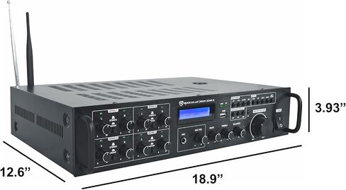 Rockville Bundle Rock Zone 8 8-Channel 1000W RMS Multi Room Receiver/Amplifier Bundle with (8) HP5S-8 BK 5.25" Outdoor/Indoor Home Theater Speakers w/Swivel Bracket (9 Items) in Saudi Arabia